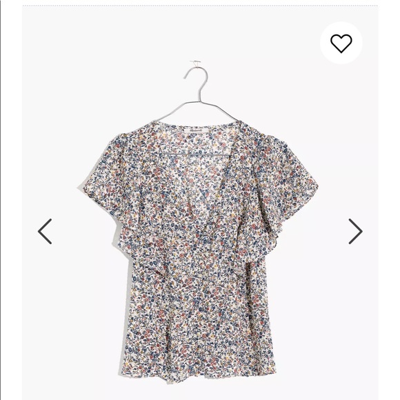 Madewell Flutter-Sleeve Top in Blossoming Vines - Picture 1 of 7